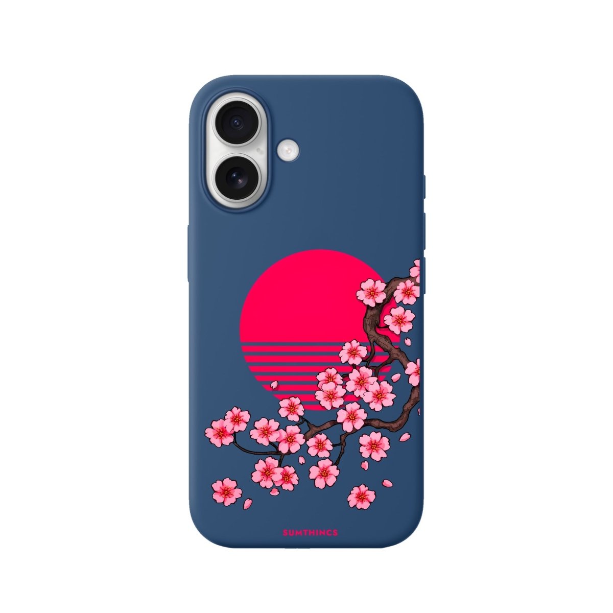 iPhone Cherry Blossom Dawn Premium Telefon Kılıfı Pasifik Mavi - Sumthincs
