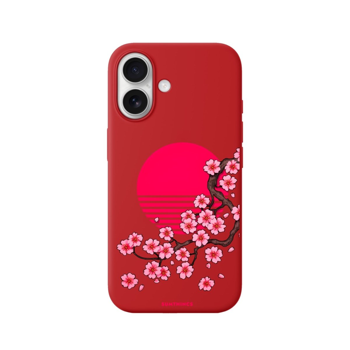 iPhone Cherry Blossom Dawn Premium Telefon Kılıfı Kırmızı - Sumthincs