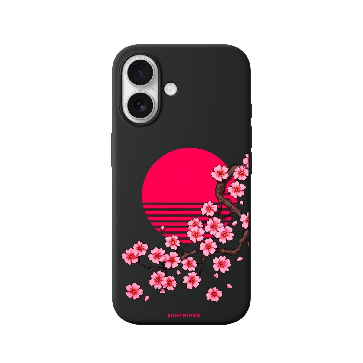 iPhone Cherry Blossom Dawn Premium Telefon Kılıfı Siyah - Sumthincs