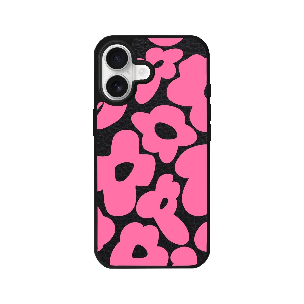 iPhone Daisy Pop Leather Deri Telefon Kılıfı Siyah - Sumthincs