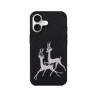 iPhone Disco Deers Leather Deri Telefon Kılıfı Siyah - Sumthincs