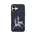 iPhone Disco Deers Leather Deri Telefon Kılıfı Pasifik Mavi - Sumthincs