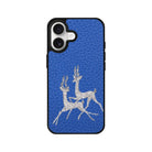 iPhone Disco Deers Leather Deri Telefon Kılıfı Mavi - Sumthincs