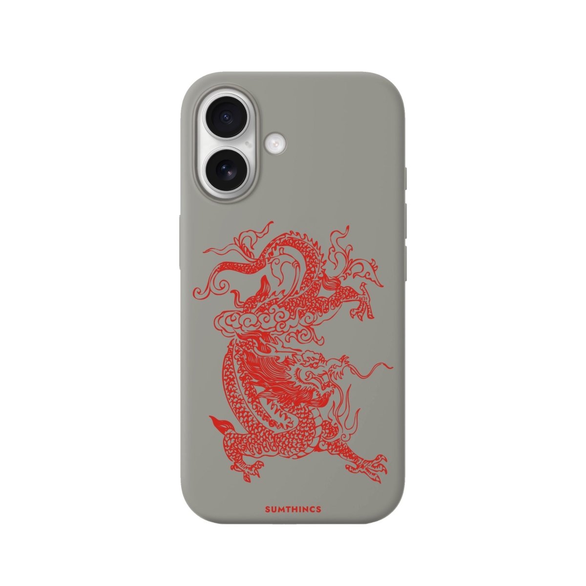 iPhone Dragon Premium Telefon Kılıfı Gri - Sumthincs
