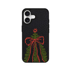 iPhone Festive Ribbon Leather Deri Telefon Kılıfı Siyah - Sumthincs