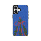 iPhone Festive Ribbon Leather Deri Telefon Kılıfı Mavi - Sumthincs