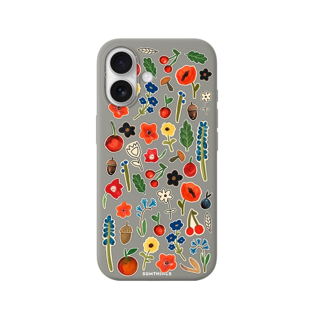 iPhone Folk Garden Premium Telefon Kılıfı Gri - Sumthincs