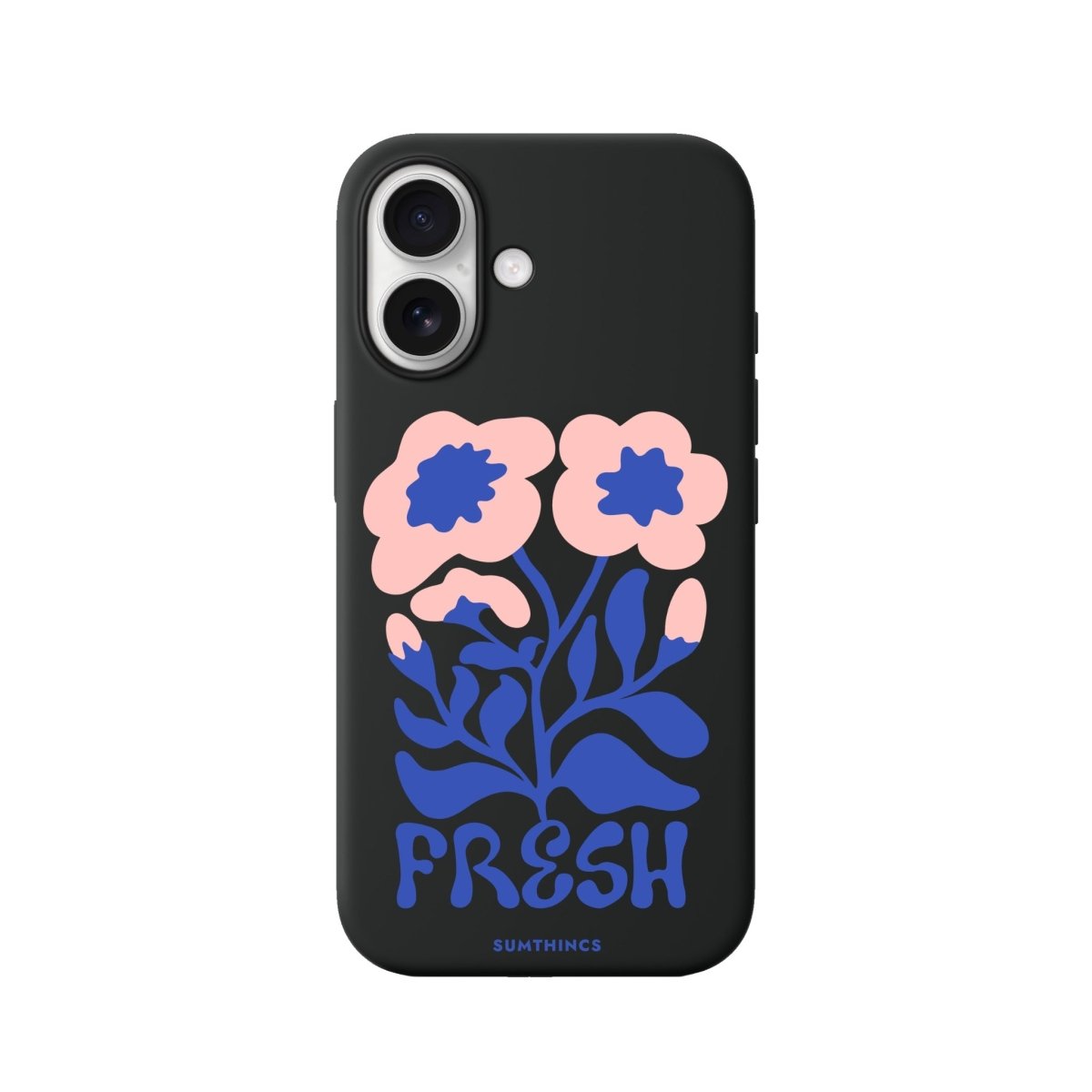 iPhone Fresh Flowers Premium Telefon Kılıfı Siyah - Sumthincs