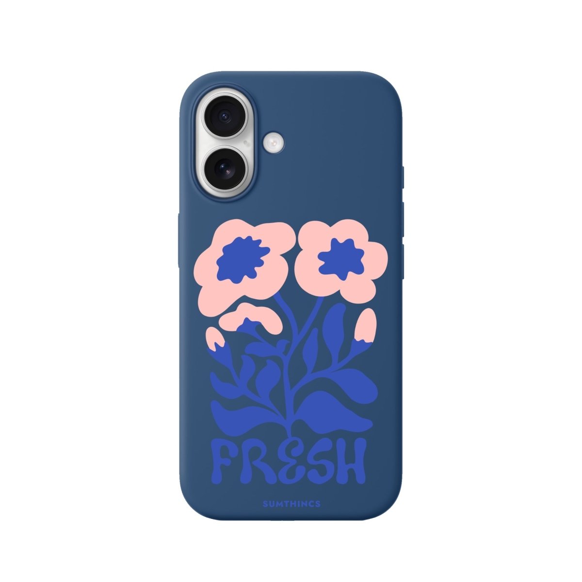 iPhone Fresh Flowers Premium Telefon Kılıfı Pasifik Mavi - Sumthincs