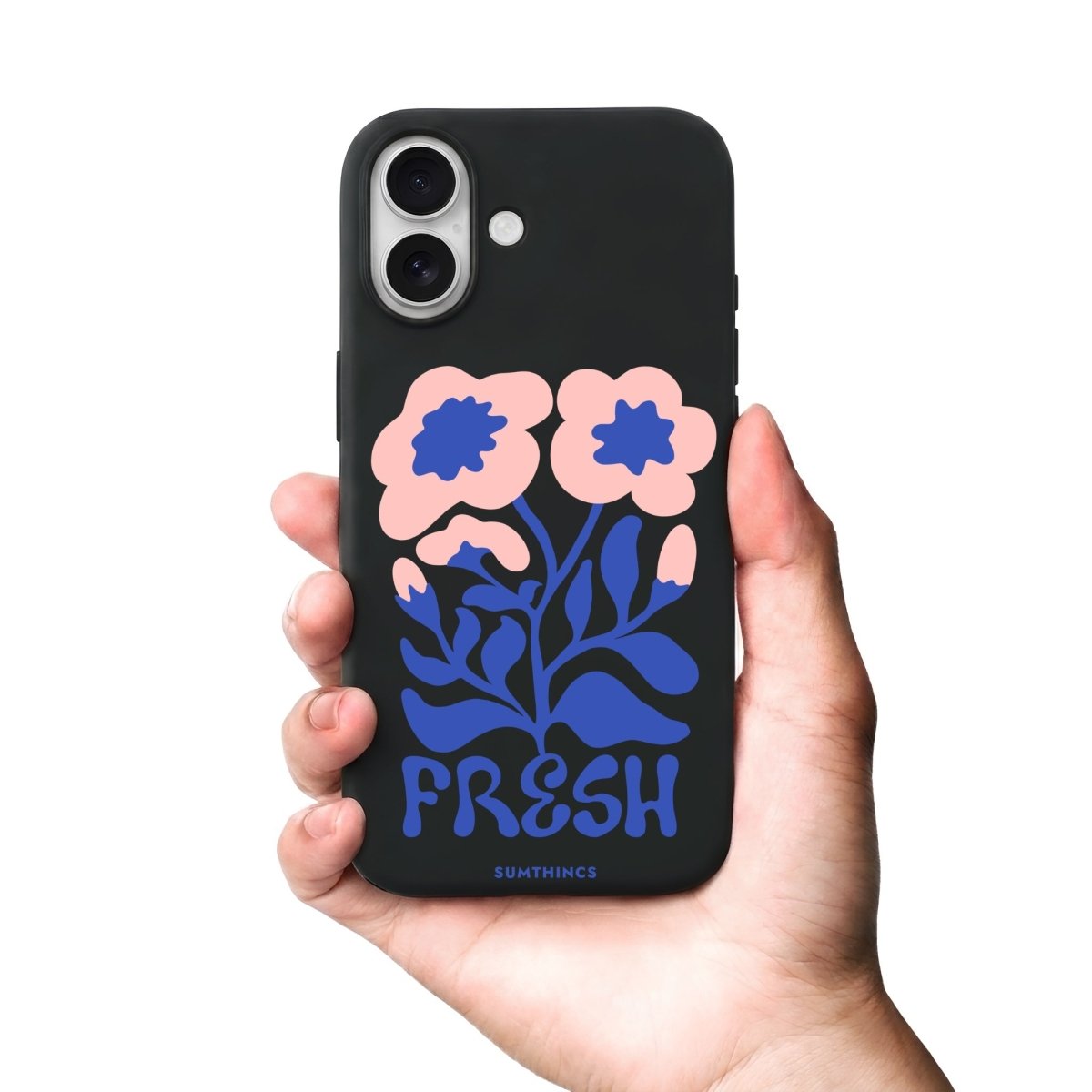 iPhone Fresh Flowers Premium Telefon Kılıfı Gri - Sumthincs