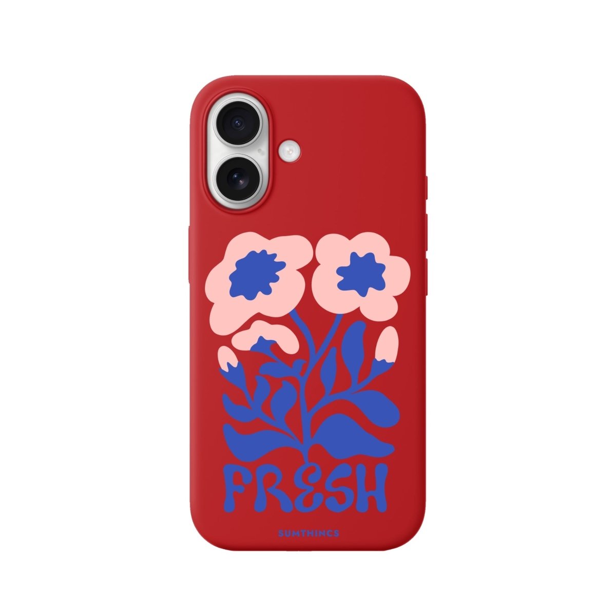 iPhone Fresh Flowers Premium Telefon Kılıfı Kırmızı - Sumthincs