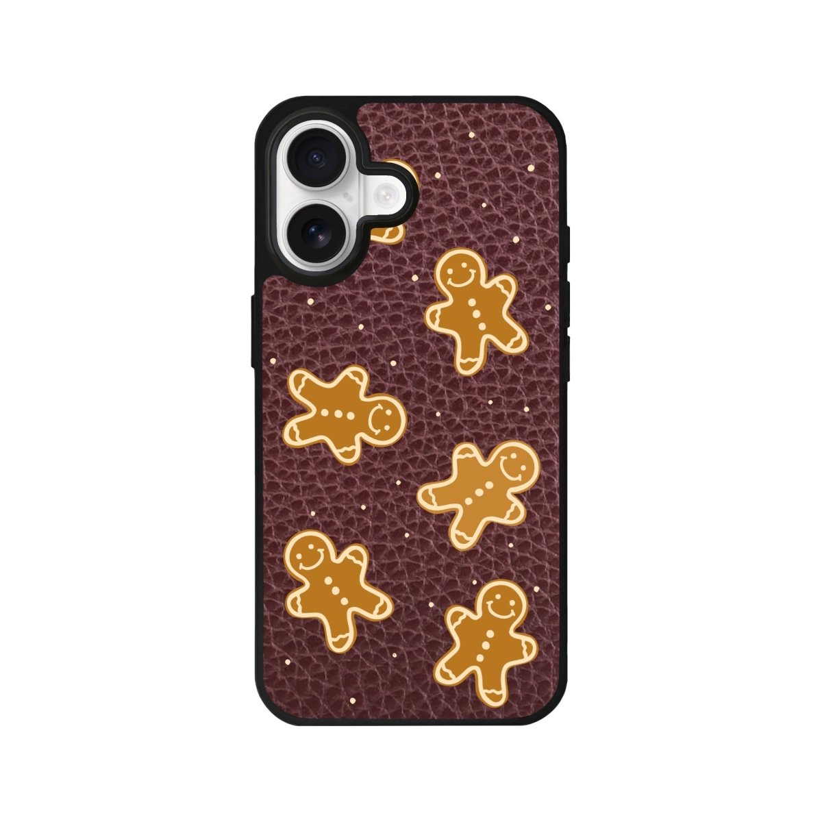 iPhone Gingerbread Man Leather Deri Telefon Kılıfı Bordo - Sumthincs