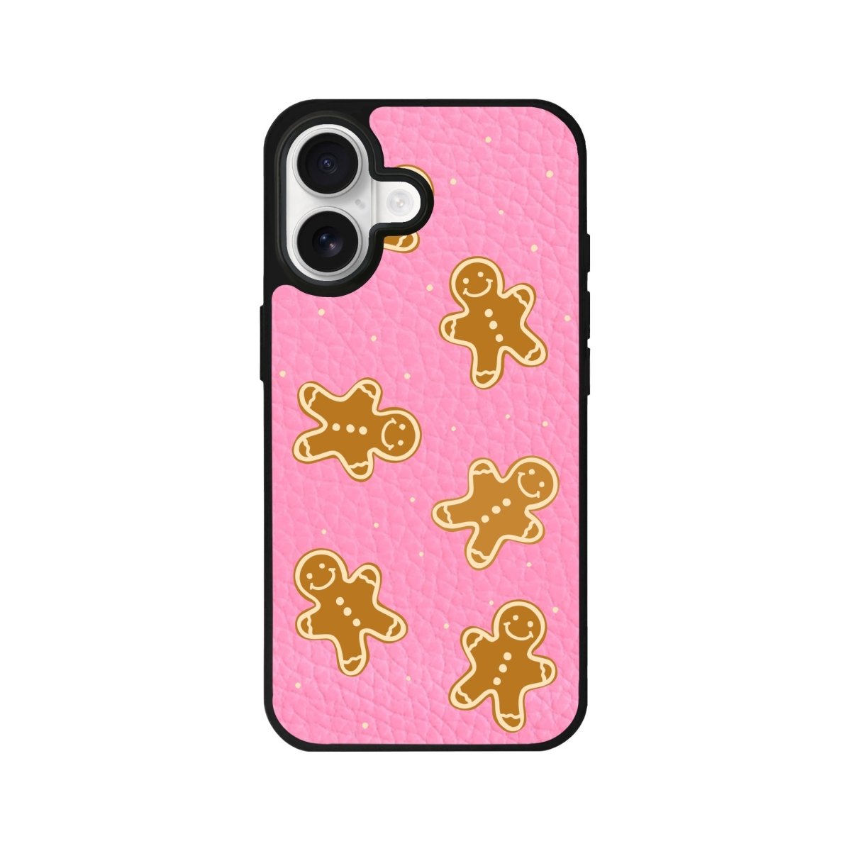 iPhone Gingerbread Man Leather Deri Telefon Kılıfı Pembe - Sumthincs