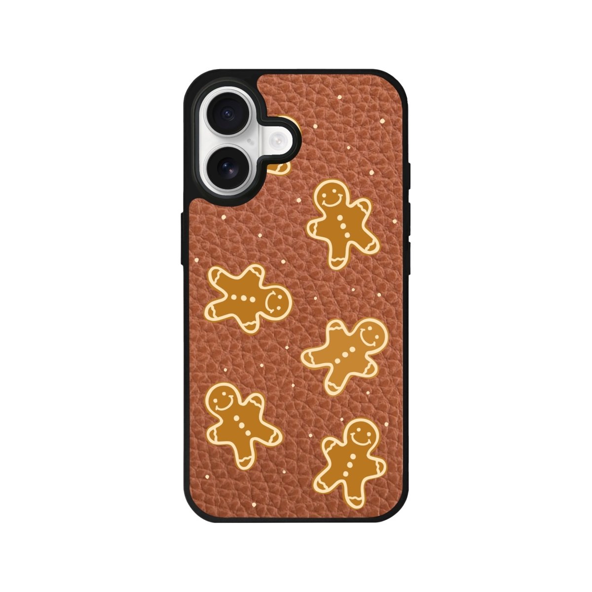 iPhone Gingerbread Man Leather Deri Telefon Kılıfı Kahverengi - Sumthincs