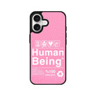 iPhone Human Being Leather Deri Telefon Kılıfı Pembe - Sumthincs
