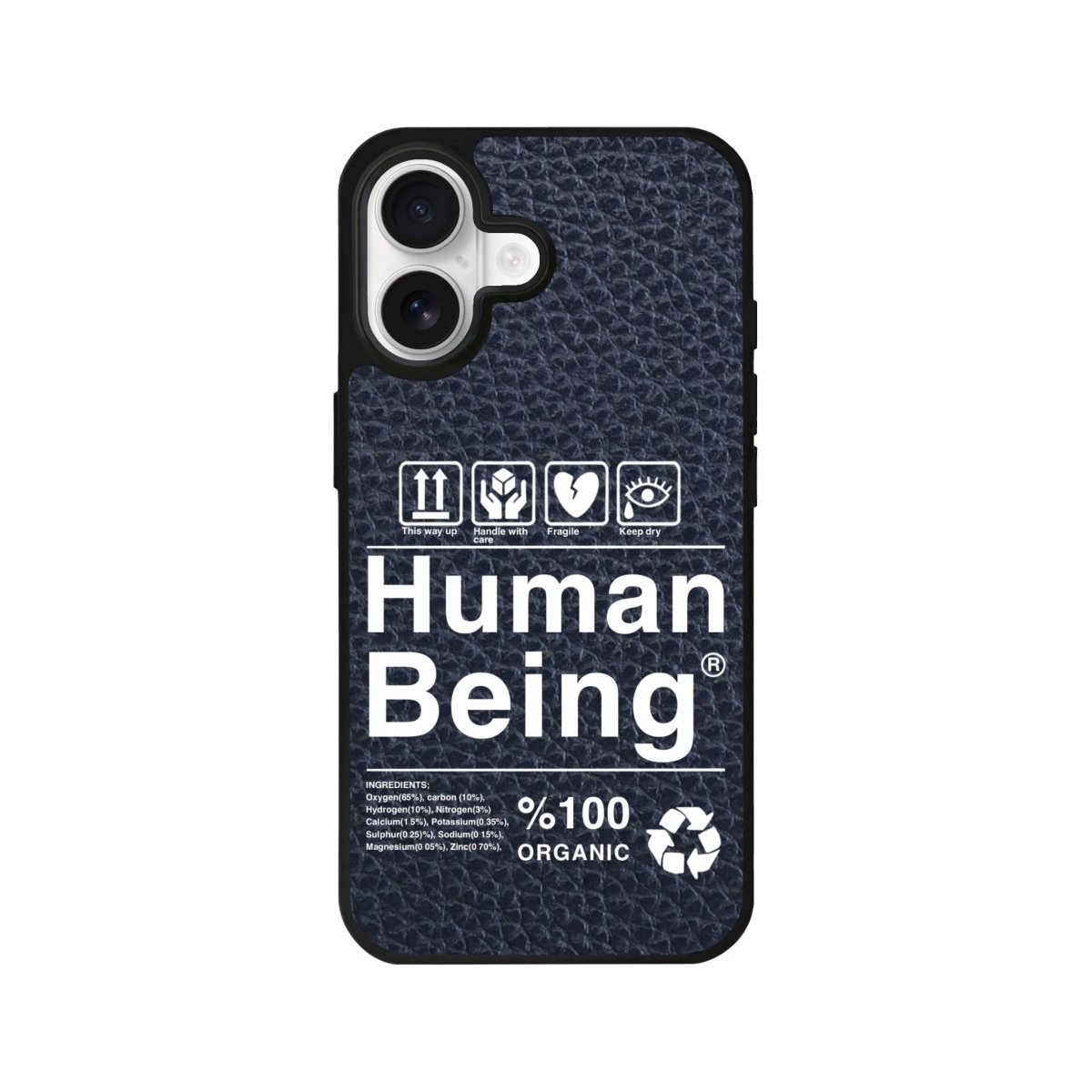 iPhone Human Being Leather Deri Telefon Kılıfı Pasifik Mavi - Sumthincs