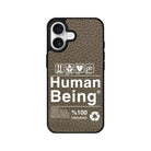 iPhone Human Being Leather Deri Telefon Kılıfı Haki - Sumthincs