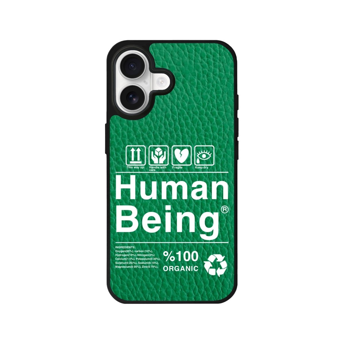 iPhone Human Being Leather Deri Telefon Kılıfı Yeşil - Sumthincs