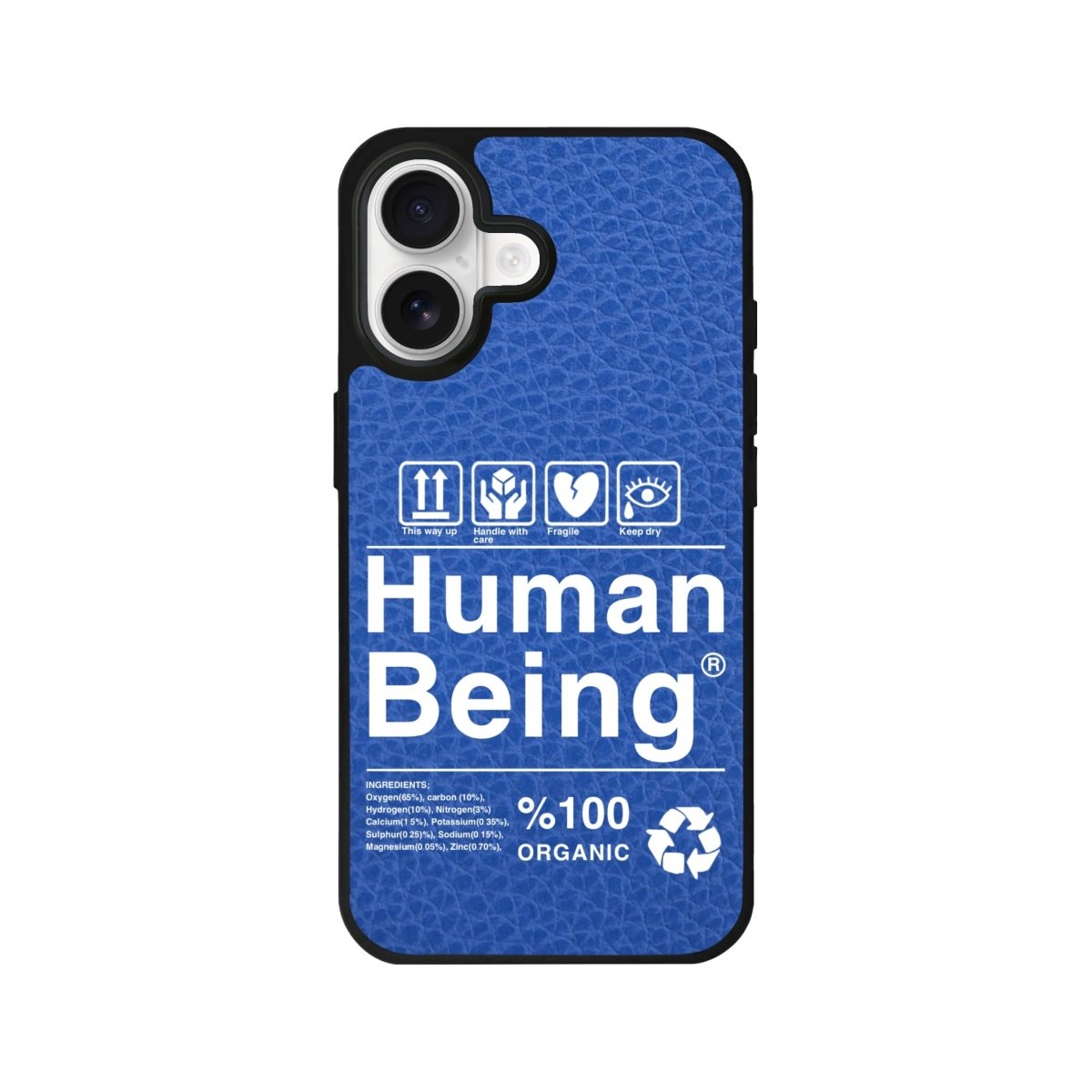 iPhone Human Being Leather Deri Telefon Kılıfı Mavi - Sumthincs