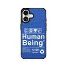 iPhone Human Being Leather Deri Telefon Kılıfı Mavi - Sumthincs