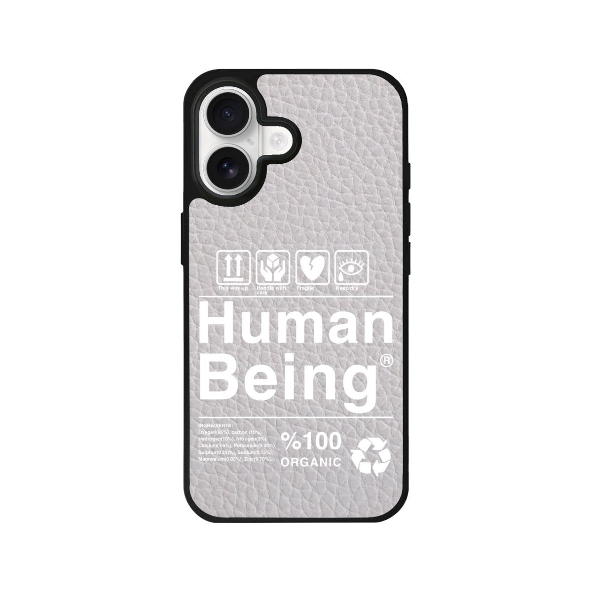 iPhone Human Being Leather Deri Telefon Kılıfı Gri - Sumthincs