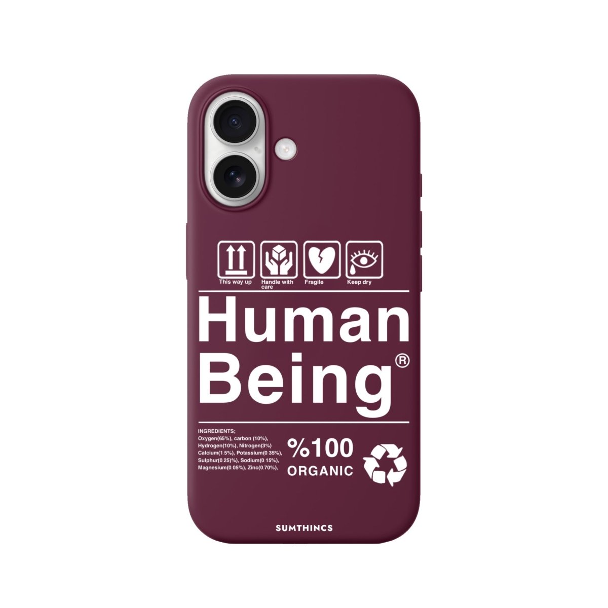 iPhone Human Being Premium Telefon Kılıfı Bordo - Sumthincs