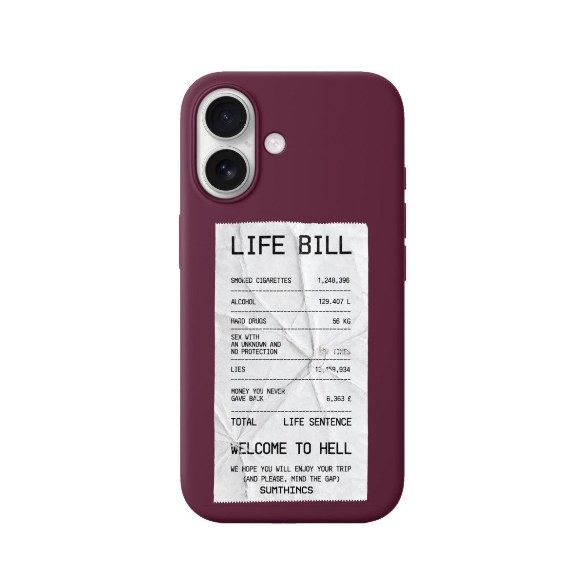 iPhone Life Bill Premium Telefon Kılıfı Bordo - Sumthincs