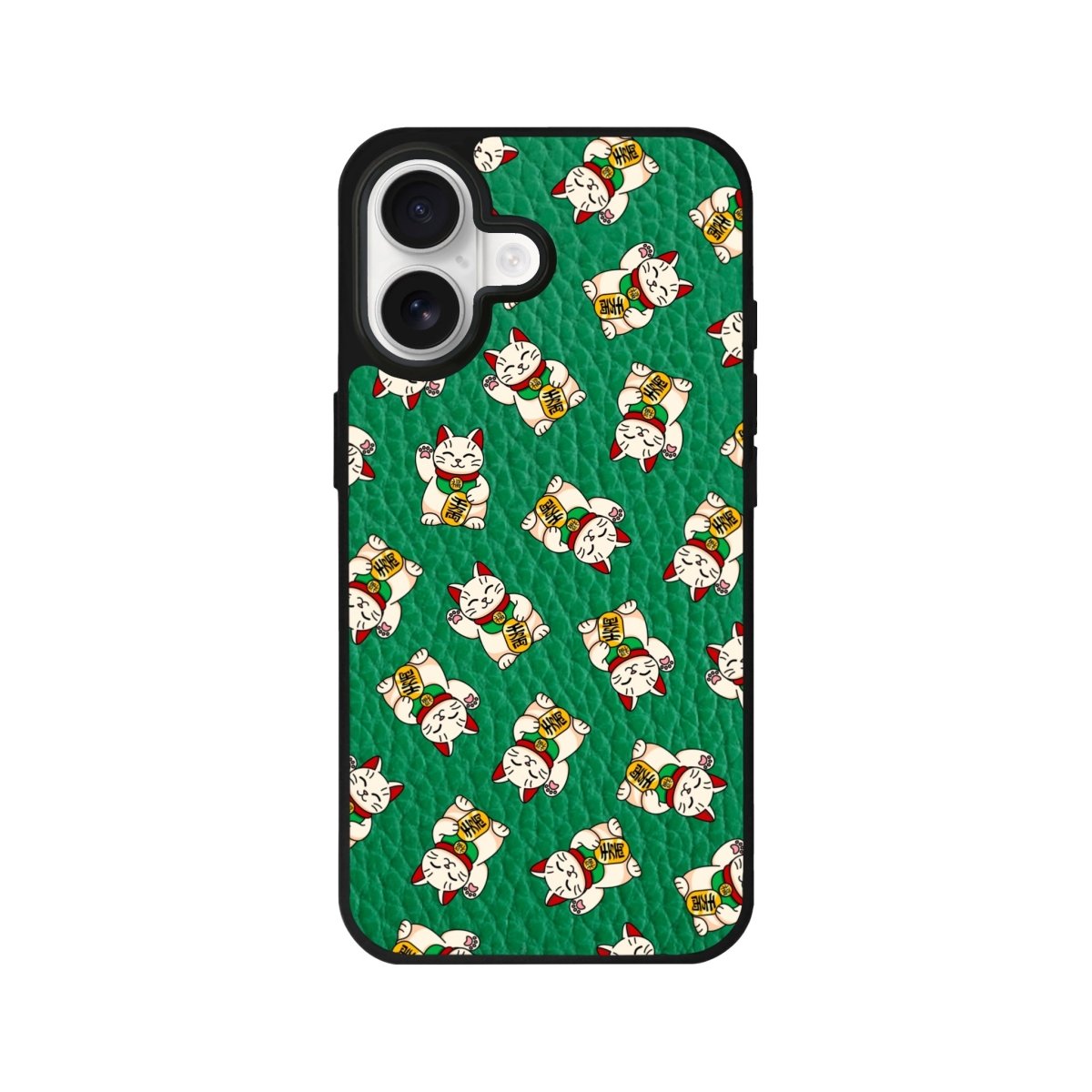 iPhone Maneki Neko Leather Deri Telefon Kılıfı Yeşil - Sumthincs