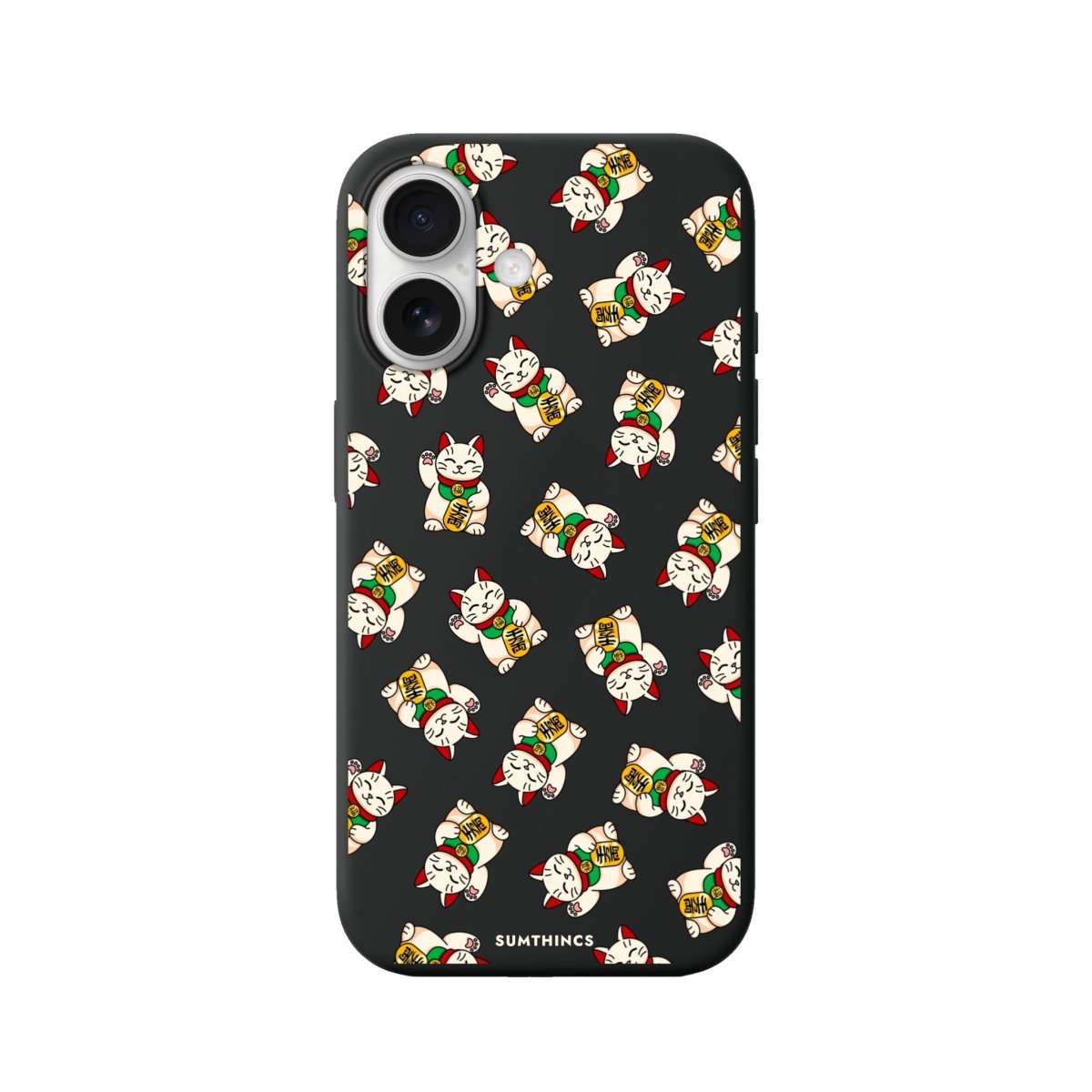iPhone Maneki Neko Premium Telefon Kılıfı Siyah - Sumthincs