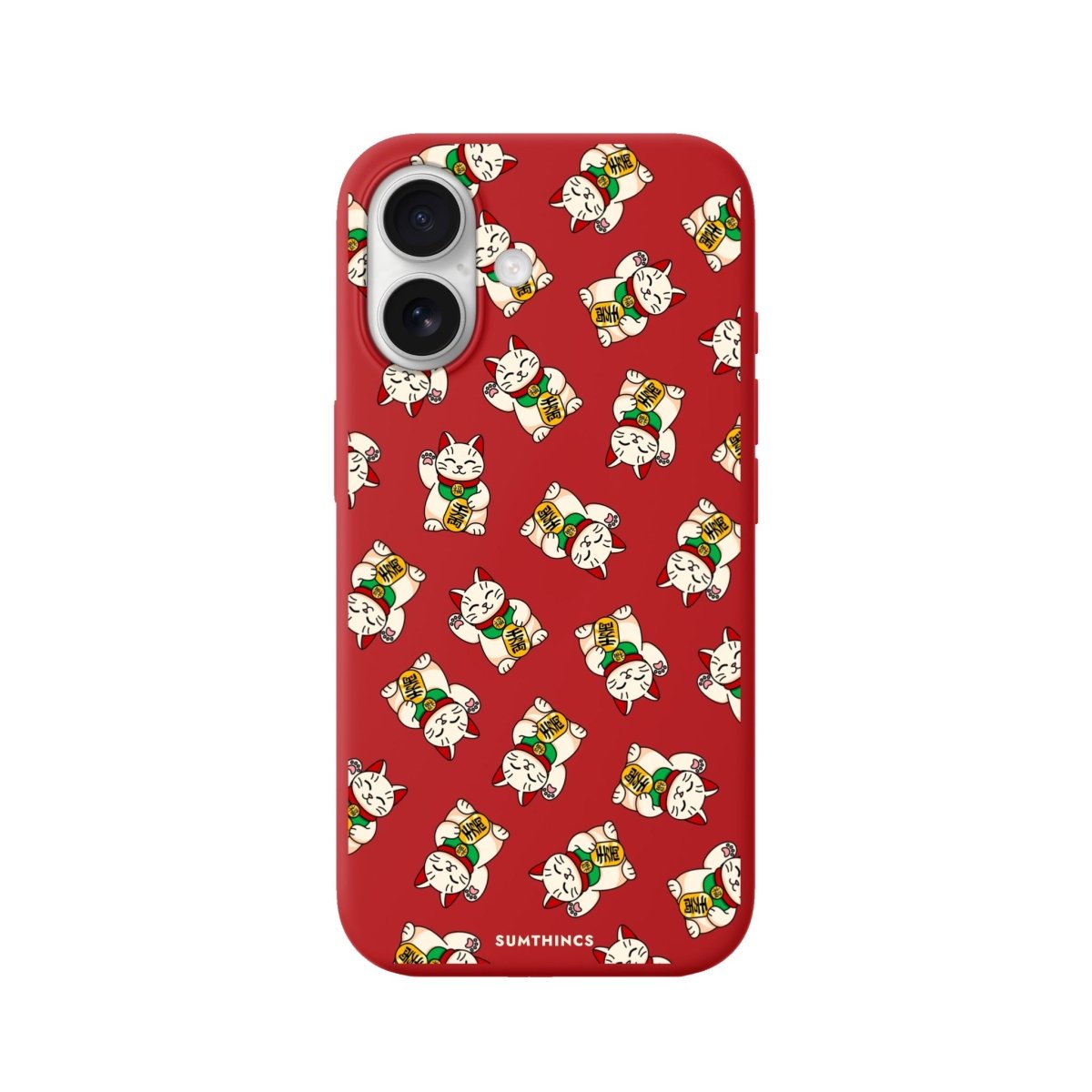 iPhone Maneki Neko Premium Telefon Kılıfı Kırmızı - Sumthincs