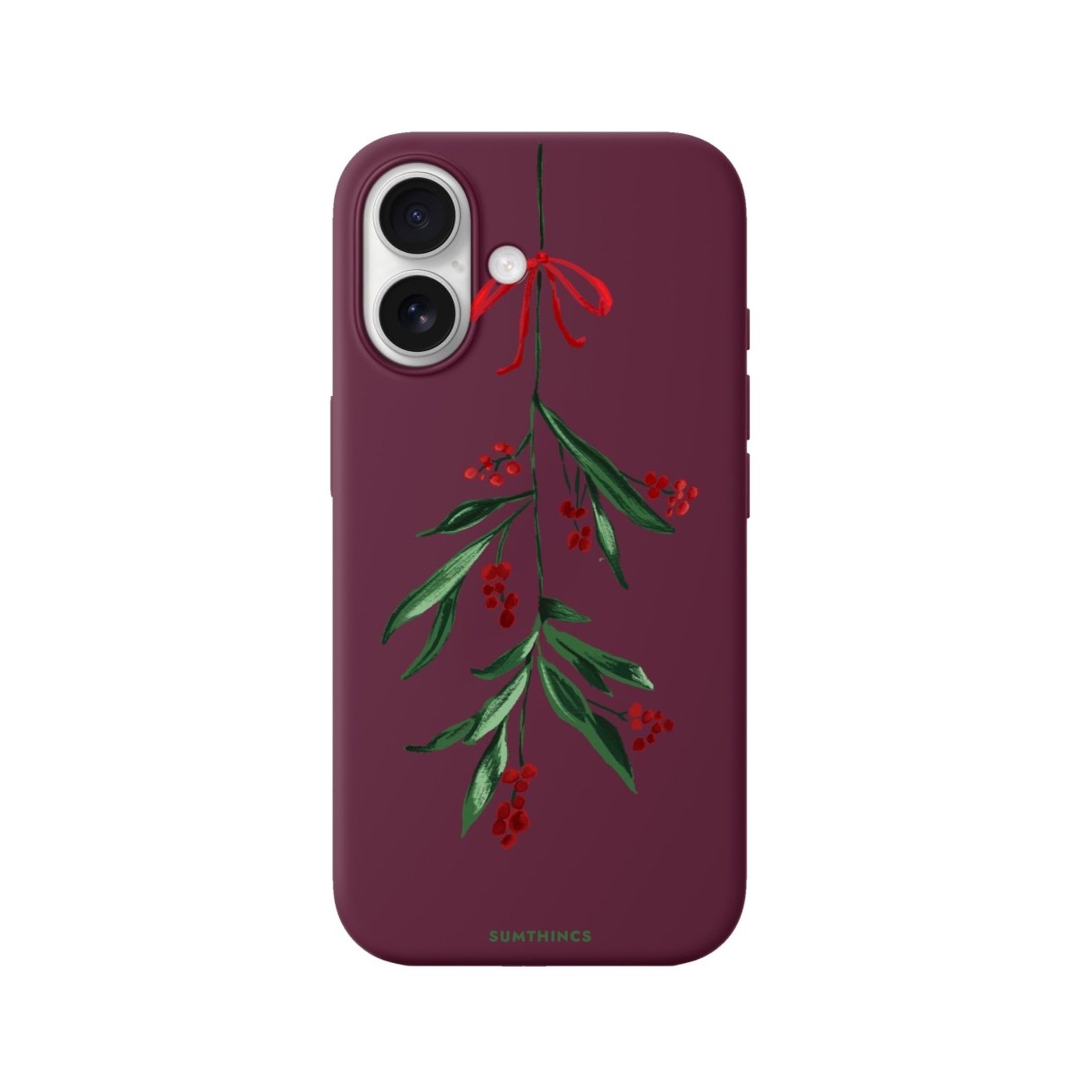 iPhone Mistletoe Premium Telefon Kılıfı Bordo - Sumthincs