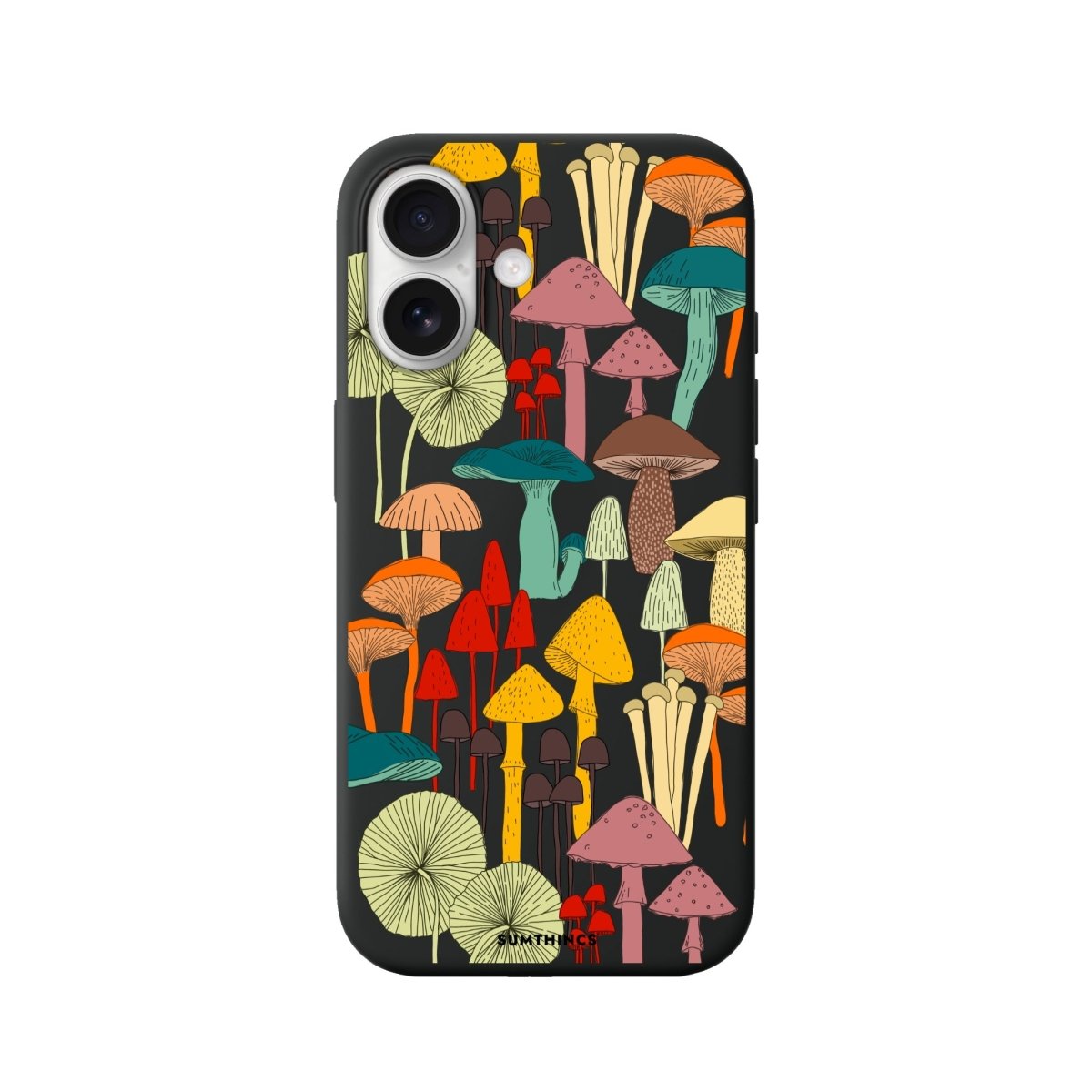 iPhone Mushrooms Premium Telefon Kılıfı Siyah - Sumthincs