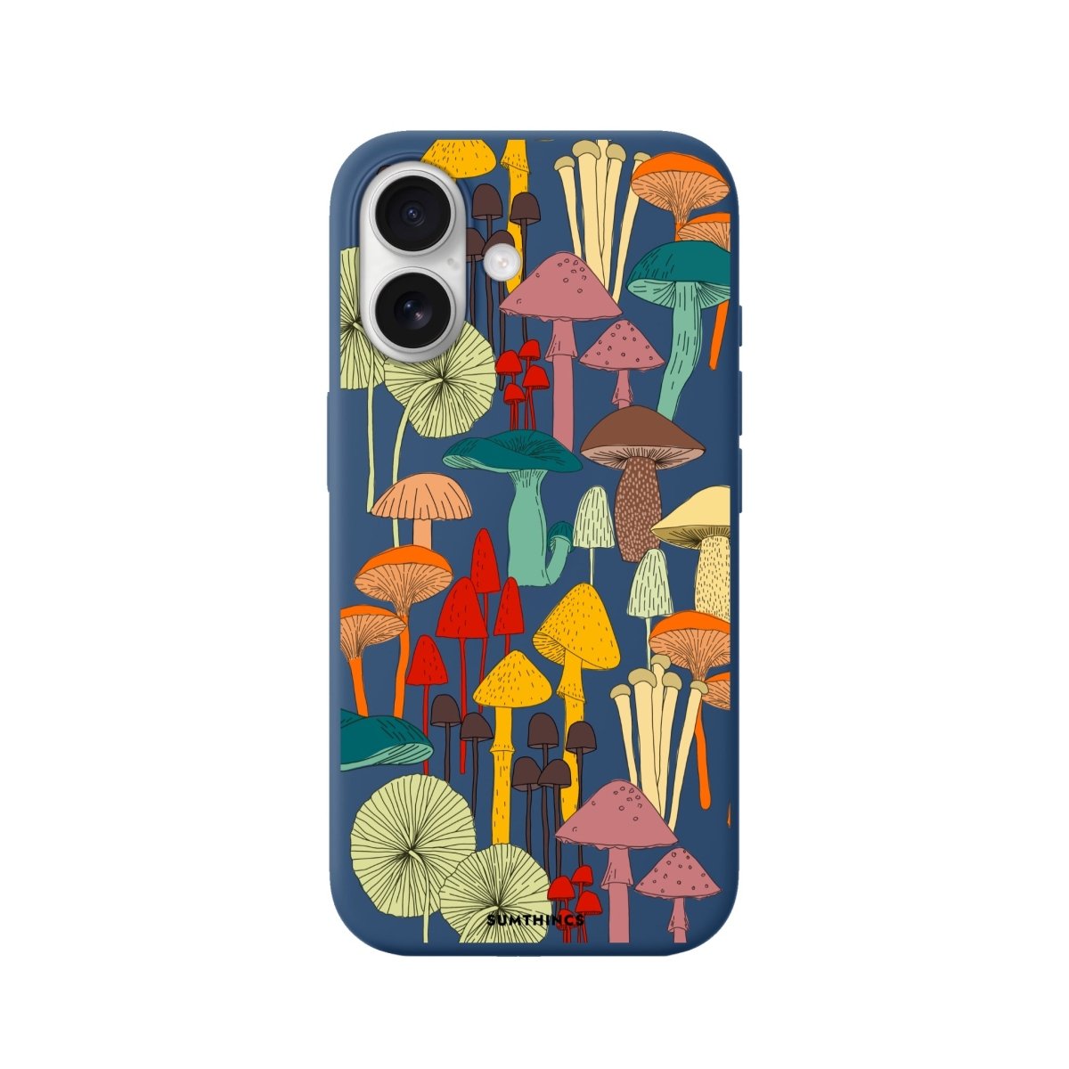 iPhone Mushrooms Premium Telefon Kılıfı Pasifik Mavi - Sumthincs