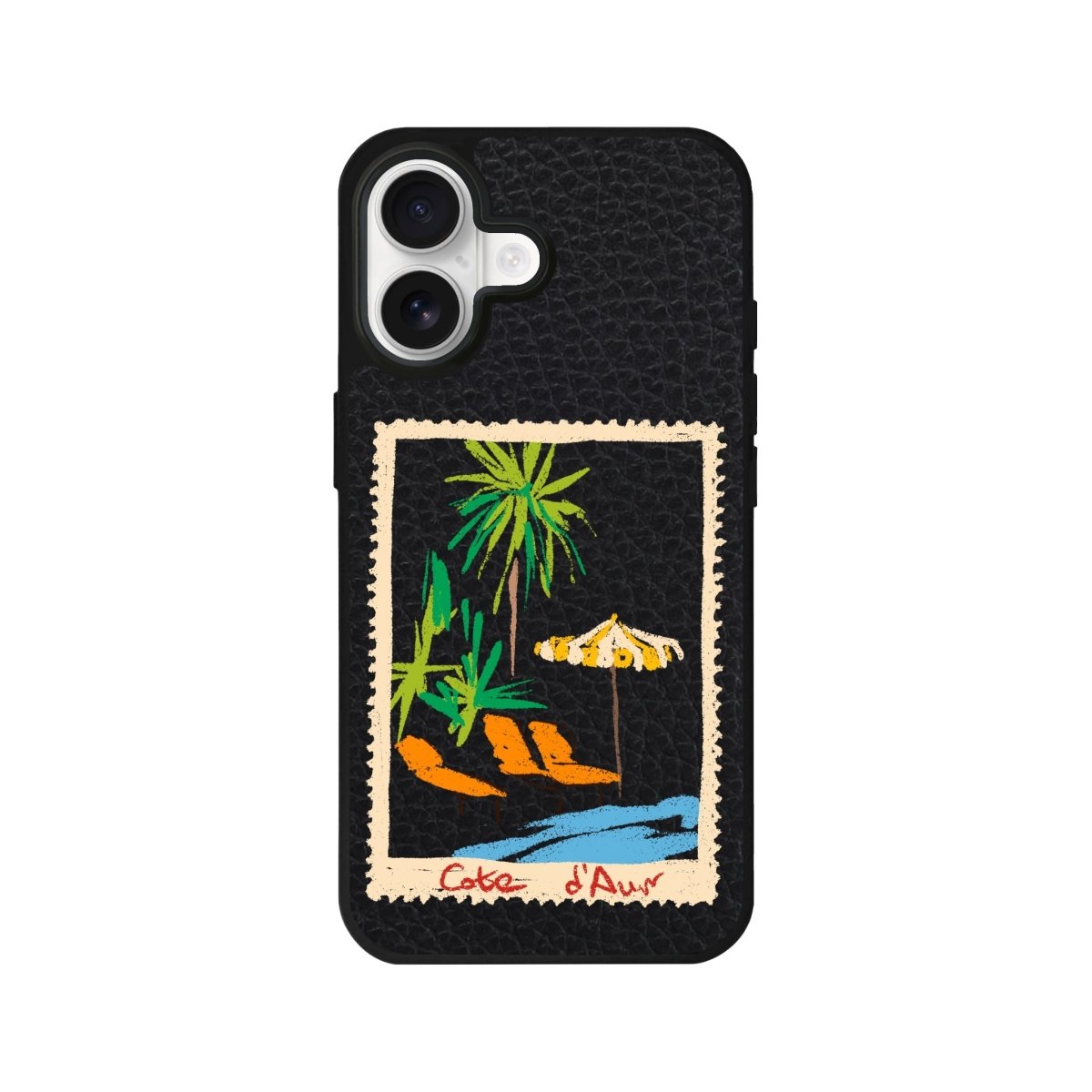 iPhone Postcard Leather Deri Telefon Kılıfı Siyah - Sumthincs