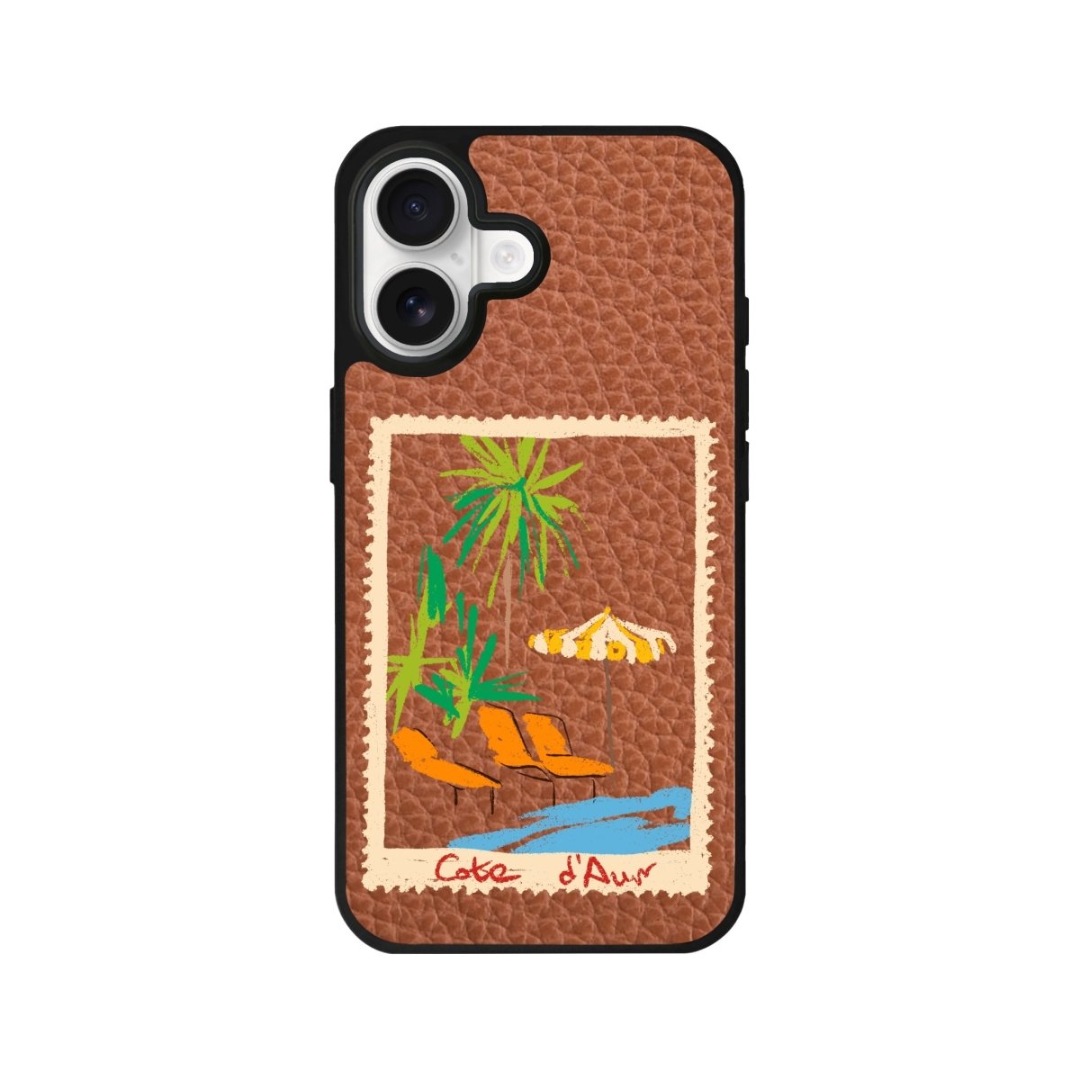 iPhone Postcard Leather Deri Telefon Kılıfı Kahverengi - Sumthincs