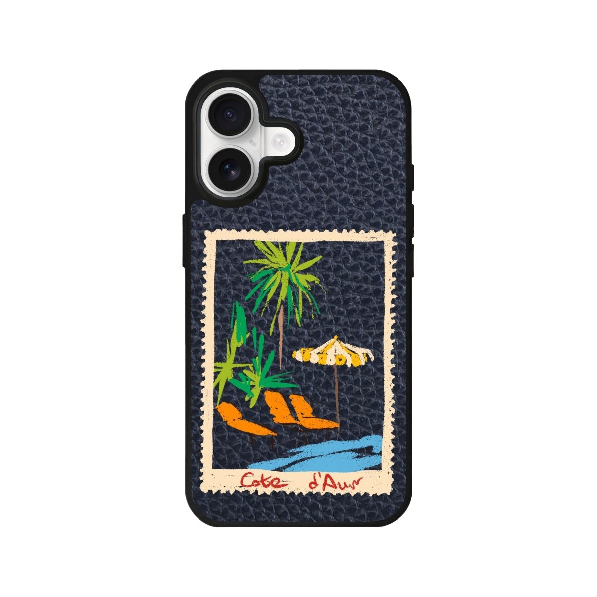 iPhone Postcard Leather Deri Telefon Kılıfı Pasifik Mavi - Sumthincs