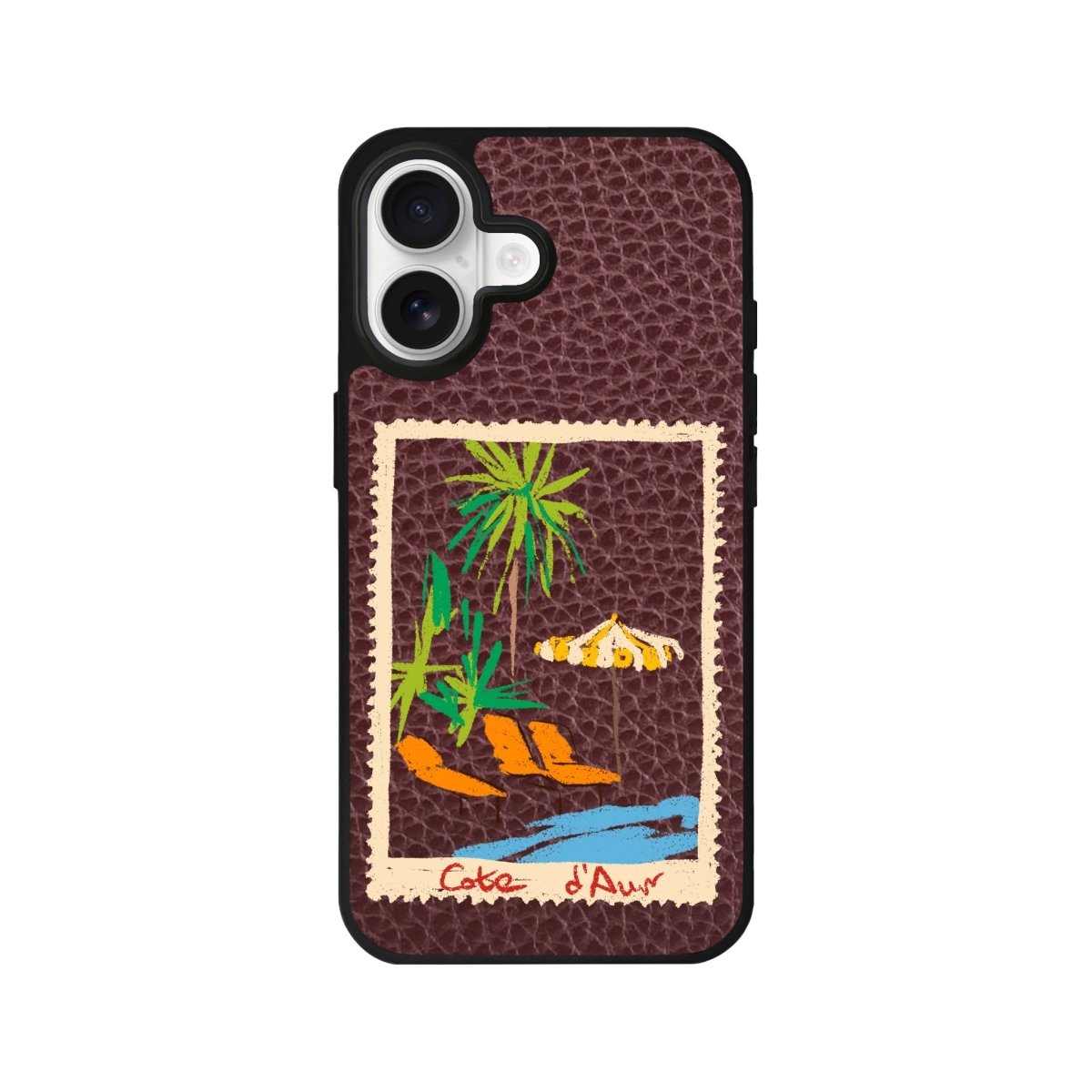 iPhone Postcard Leather Deri Telefon Kılıfı Bordo - Sumthincs