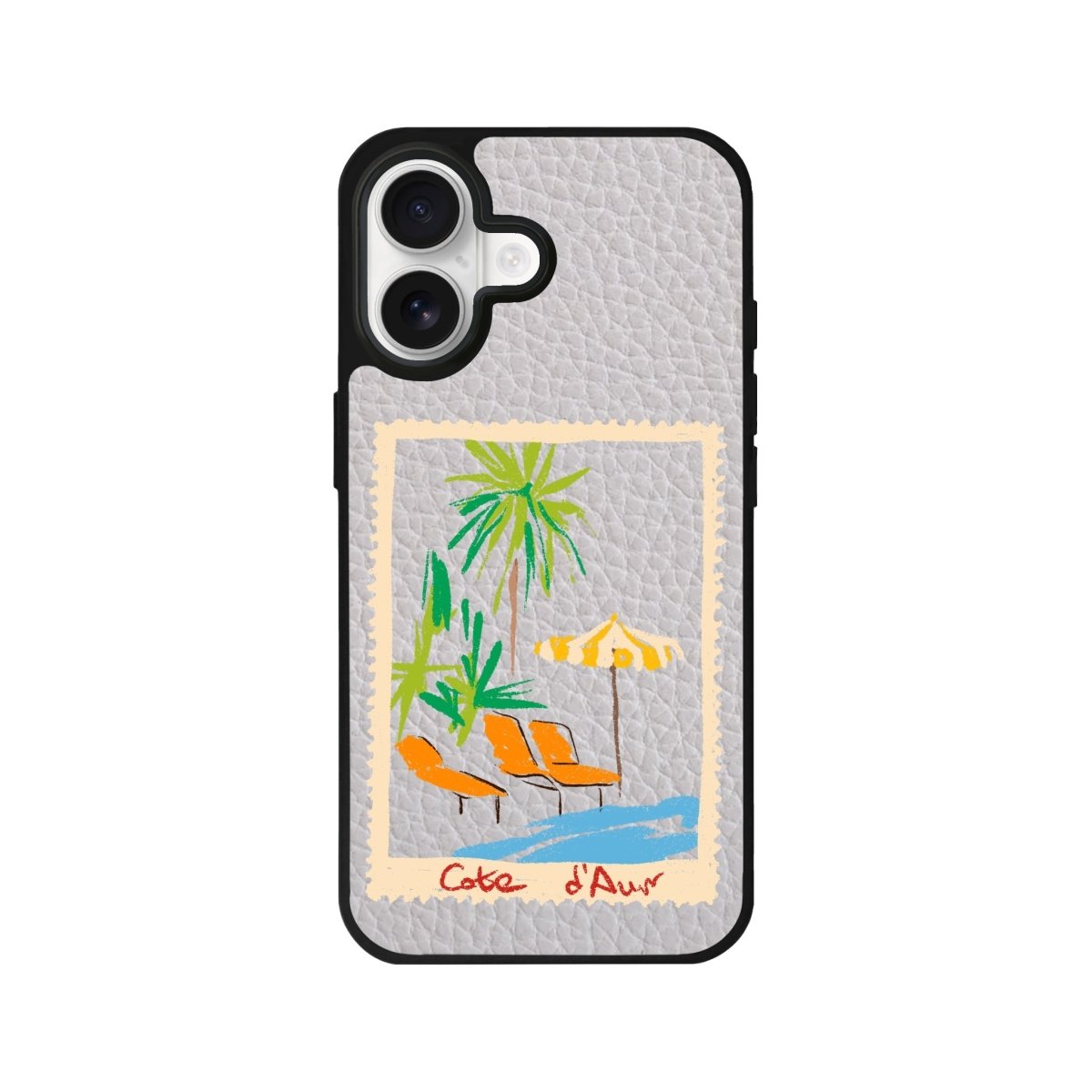 iPhone Postcard Leather Deri Telefon Kılıfı Gri - Sumthincs