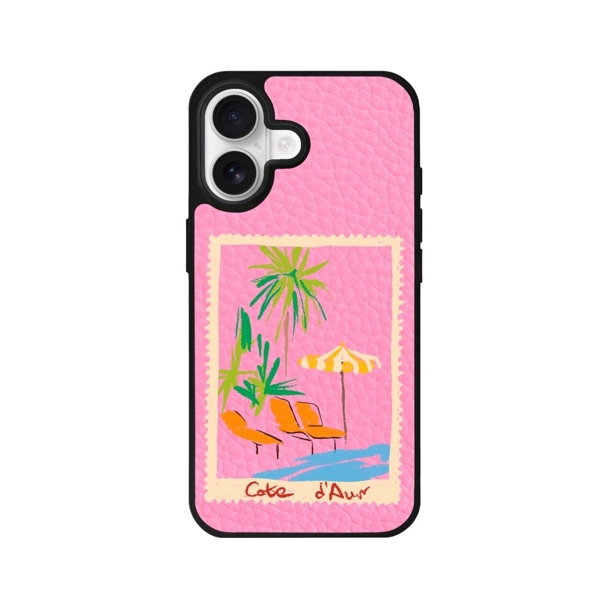 iPhone Postcard Leather Deri Telefon Kılıfı Pembe - Sumthincs