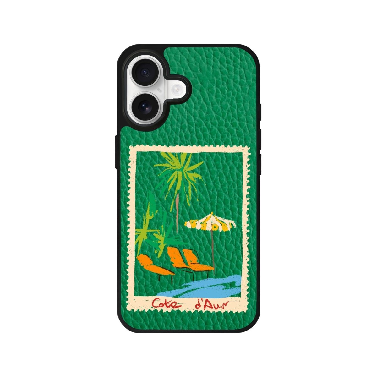 iPhone Postcard Leather Deri Telefon Kılıfı Yeşil - Sumthincs