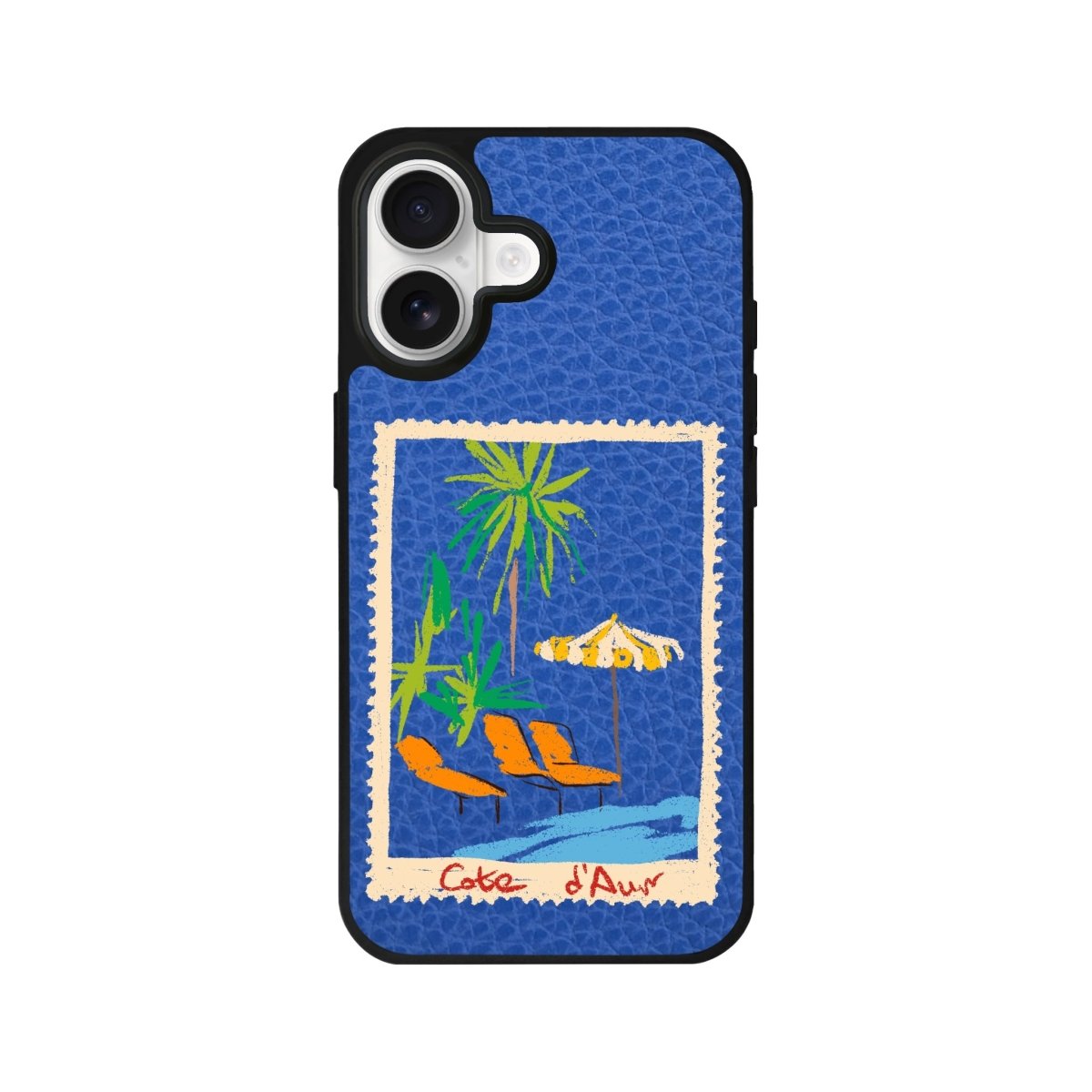 iPhone Postcard Leather Deri Telefon Kılıfı Mavi - Sumthincs