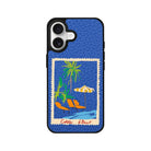 iPhone Postcard Leather Deri Telefon Kılıfı Mavi - Sumthincs