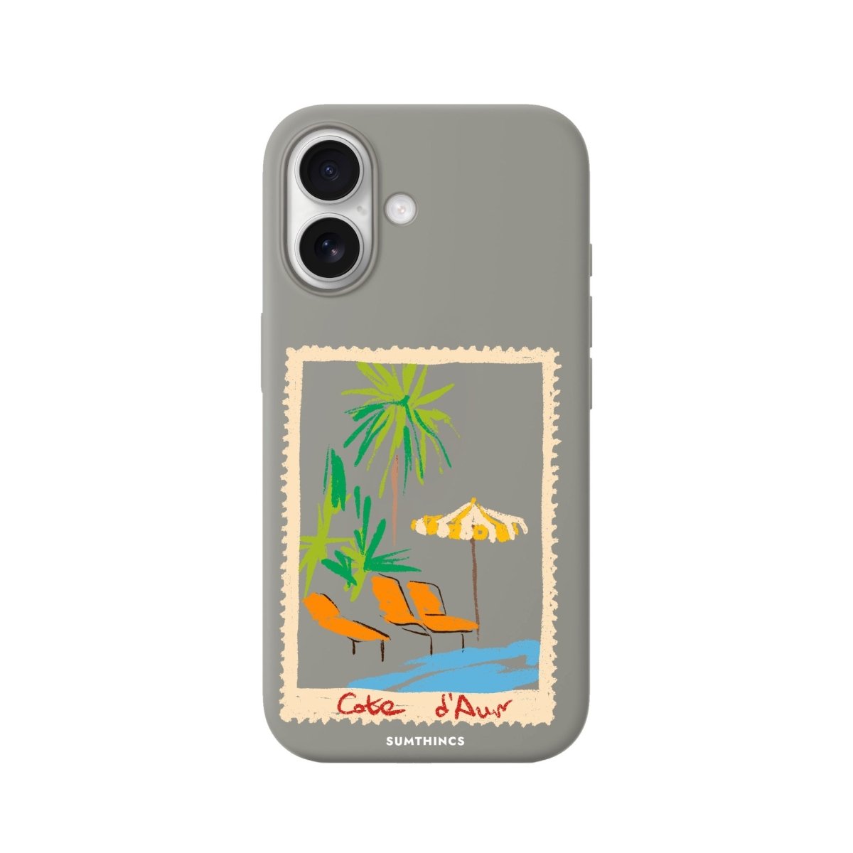 iPhone Postcard Premium Telefon Kılıfı Gri - Sumthincs