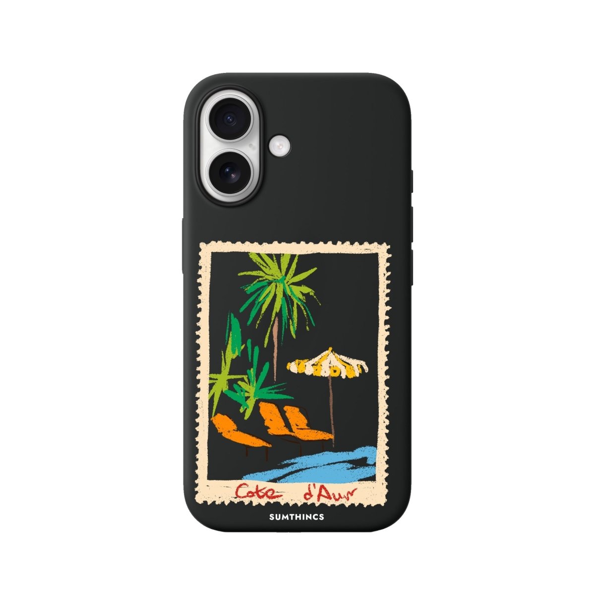 iPhone Postcard Premium Telefon Kılıfı Siyah - Sumthincs