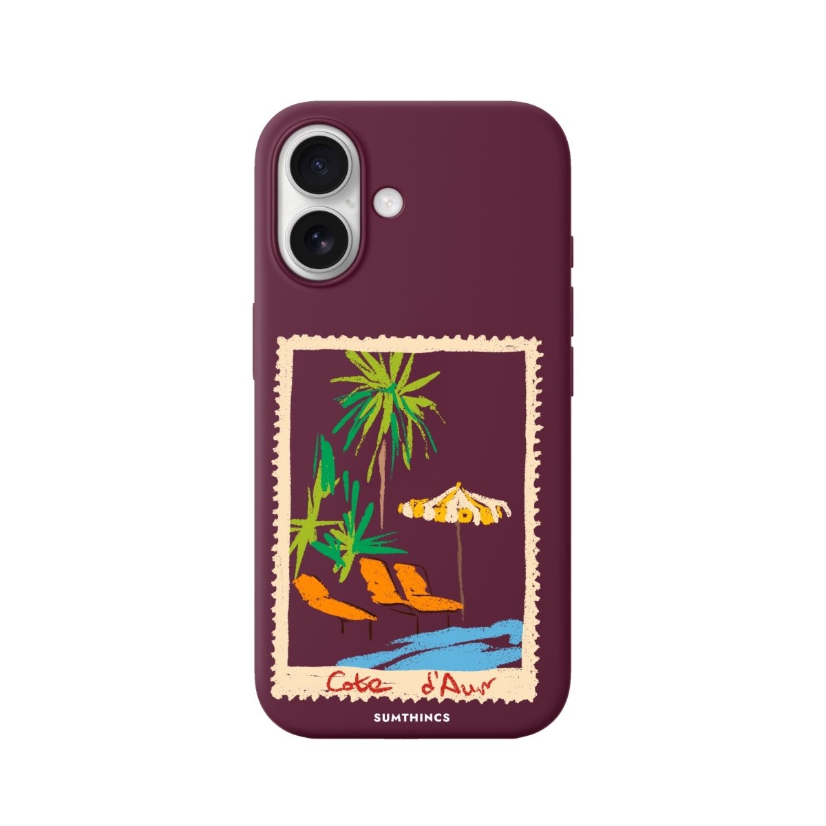 iPhone Postcard Premium Telefon Kılıfı Bordo - Sumthincs