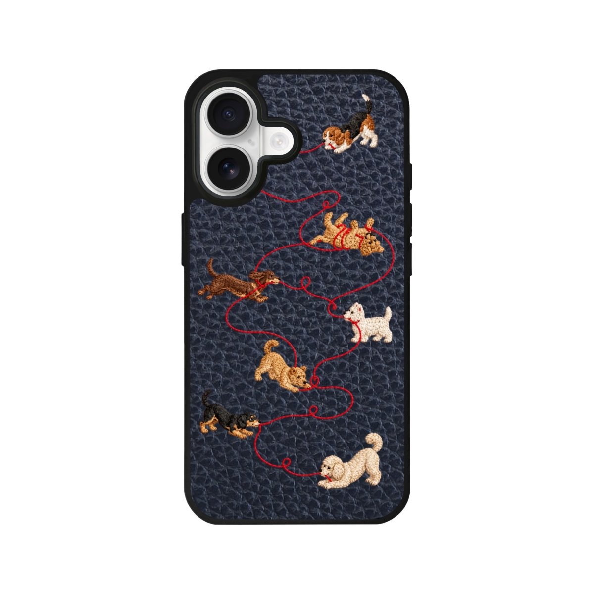 iPhone Puppy Leather Deri Telefon Kılıfı Pasifik Mavi - Sumthincs