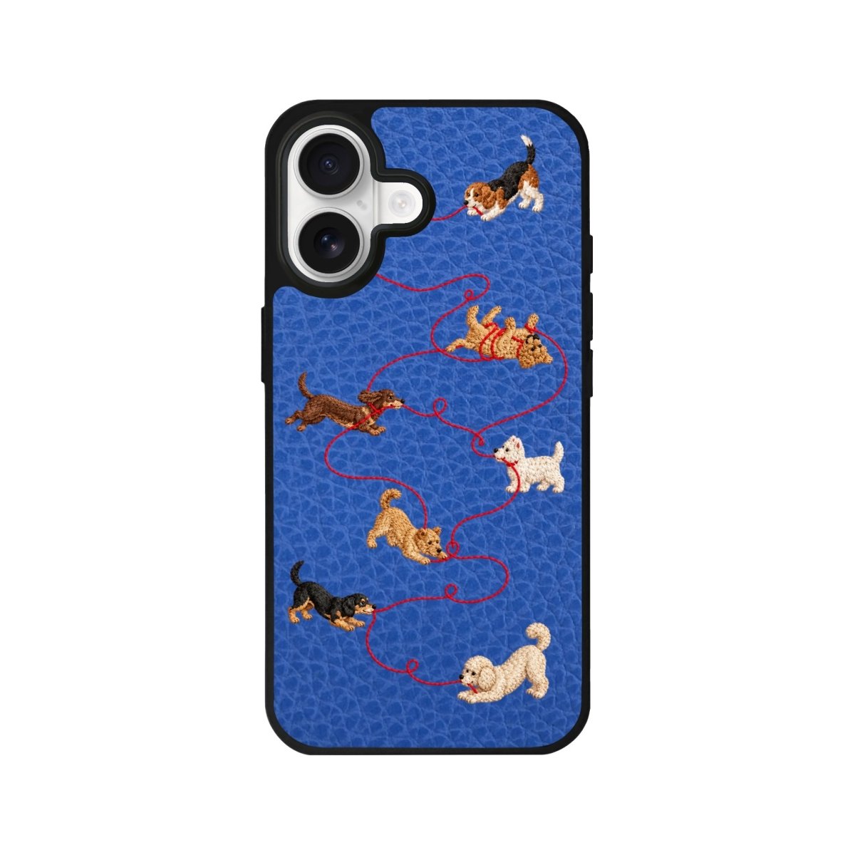 iPhone Puppy Leather Deri Telefon Kılıfı Mavi - Sumthincs