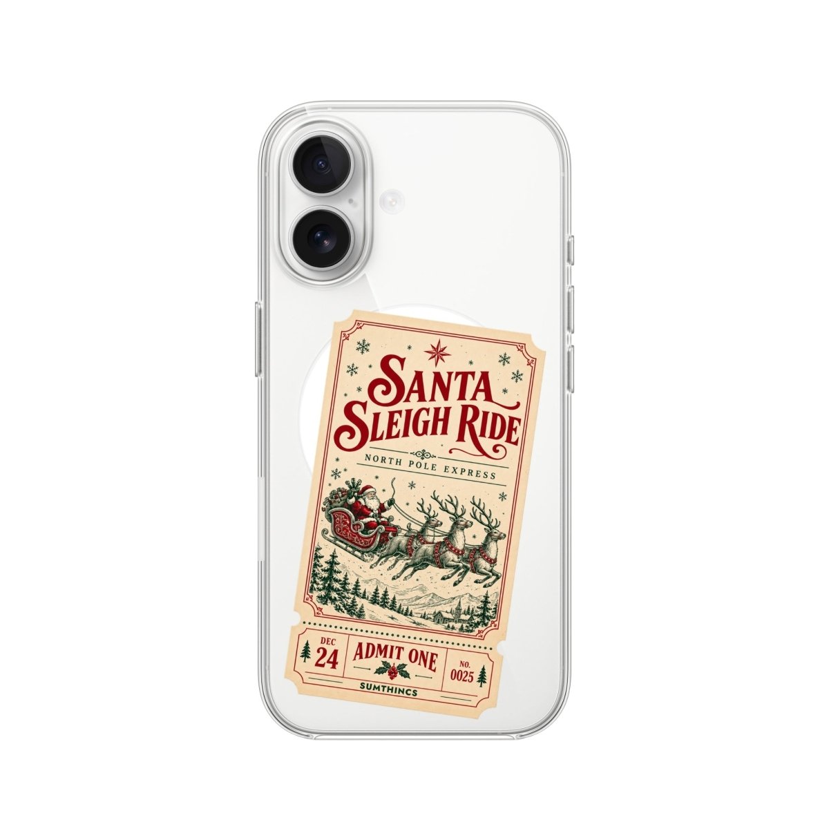 iPhone Santa Ride Clear Magsafe Telefon Kılıfı - Sumthincs
