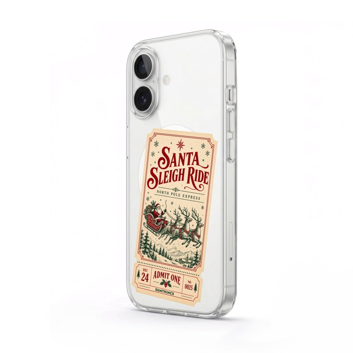 iPhone Santa Ride Clear Magsafe Telefon Kılıfı - Sumthincs