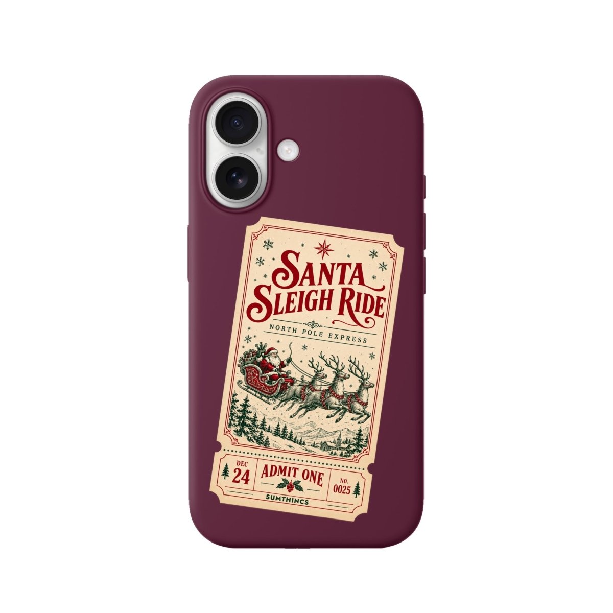 iPhone Santa Ride Premium Telefon Kılıfı Bordo - Sumthincs